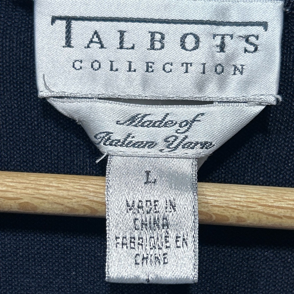 Talbots Collection Women’s Navy Italian Yarn Knit Long Sleeve Top‎ Size L - Picture 3 of 7
